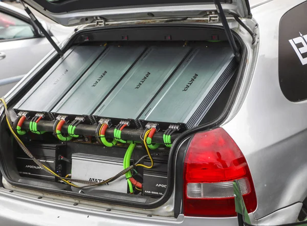 Yoshkar-Ola, Rusya, 10 Ağustos 2019: Şehir gününe adanmış Autosound Festivali