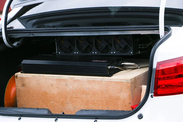 Yoshkar-Ola, Rusya, 10 Ağustos 2019: Şehir gününe adanmış Autosound Festivali