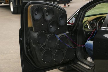 Yoshkar-Ola, Rusya, 10 Ağustos 2019: Şehir gününe adanmış Autosound Festivali