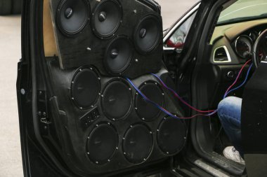 Yoshkar-Ola, Rusya, 10 Ağustos 2019: Şehir gününe adanmış Autosound Festivali