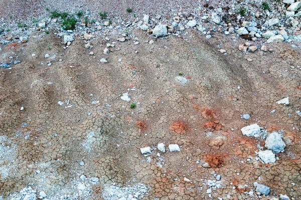 Texturas Várias Camadas Argila Subterrâneas Pedreira Argila Após Estudo Geológico — Fotografia de Stock