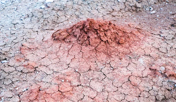 Texturas Várias Camadas Argila Subterrâneas Pedreira Argila Após Estudo Geológico — Fotografia de Stock