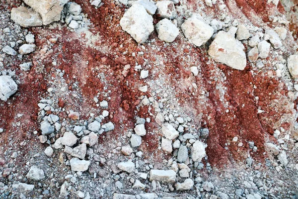 Texturas Várias Camadas Argila Subterrâneas Pedreira Argila Após Estudo Geológico — Fotografia de Stock