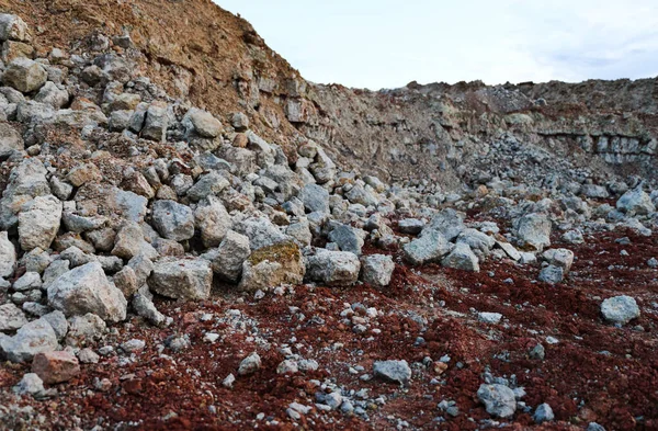 Texturas Várias Camadas Argila Subterrâneas Pedreira Argila Após Estudo Geológico — Fotografia de Stock