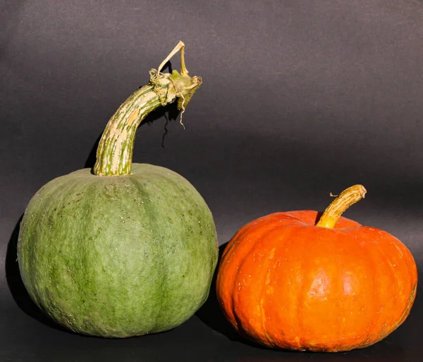 Calabaza Madura Jugosa Brillante Sobre Fondo Oscuro Calabaza Colores Otoño —  Fotos de Stock