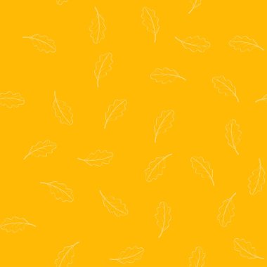 Elle çizilmiş seamless modeli düşmüş sonbahar ile çeşitli türü ve rengi beyaz zemin üzerine bırakır. Sonbahar zemin renkli yeşillik ile. Vektör çizim tekstil baskı, ambalaj kağıdı için.