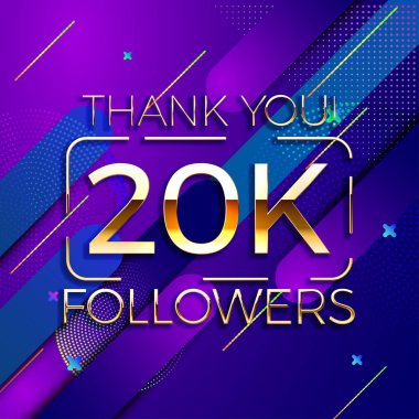 Teşekkür ederim takipçileri sosyal medya arka plan. Altın metin ile dinamik duvar kağıdı. SMM iş tasarım şablonu. Vektör çizim.