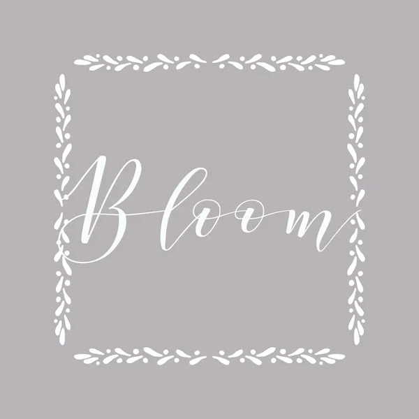 Marco floral o elemento dibujado a mano monograma. Doodle Branches Border Illustration para invitaciones de boda, tarjeta de felicitación o menú . — Vector de stock