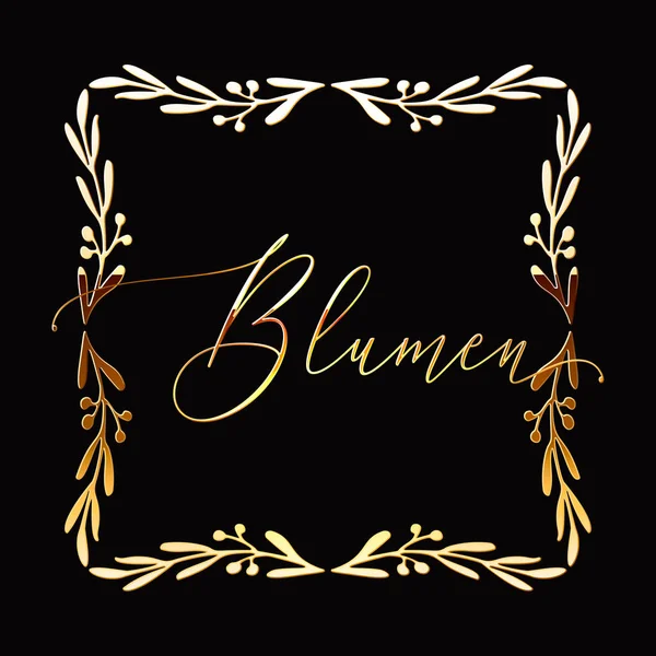 Marco floral o elemento dibujado a mano monograma. Doodle Branches Border Illustration para invitaciones de boda, tarjeta de felicitación o menú . — Archivo Imágenes Vectoriales