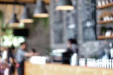 Kafe ya da restoran bulanık görüntü. Kentsel yaşam tarzı, gün ışığı