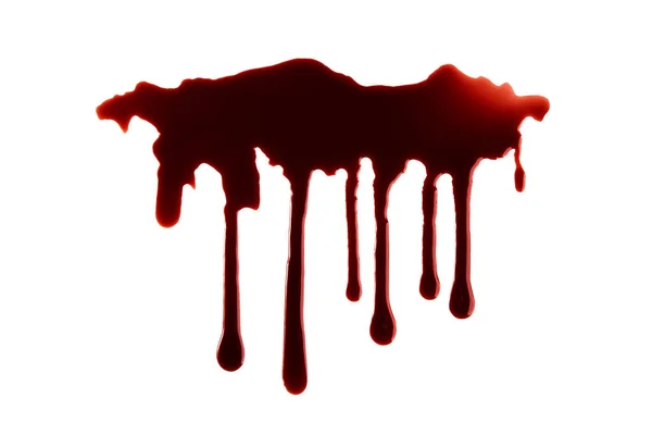 白い背景に隔離されたクリッピングパスでの血の滴り ハロウィンコンセプト — ストック写真