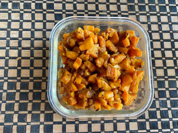 Indische Karotten Braten Curry Lecker Die Bereit Ist Serviert Werden — Stockfoto