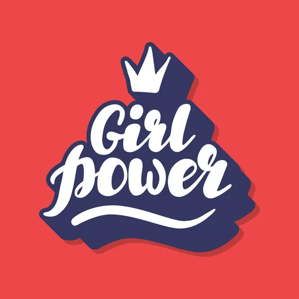 Letras Escritas Mano Girl Power Hechas Vector Tarjeta Dibujada Mano — Archivo Imágenes Vectoriales