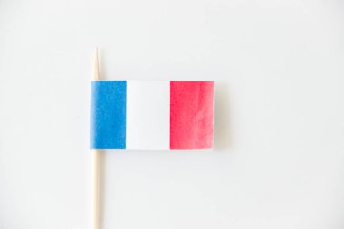 Beyaz arka plan üzerinde Fransa kağıt bayrak