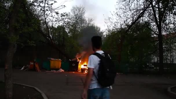 UFA, RUSSIA - May 10, 2019: Burning — стоковое видео