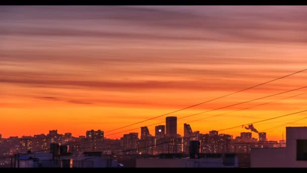 Stadt Skyline Sonnenuntergang Zeitraffer-Tag zu — Stockvideo