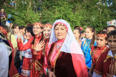 Ufa, Rusya - 12 Haziran 2019: halk