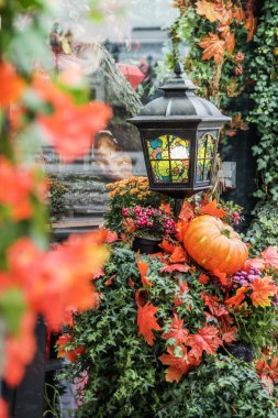 Sonbahar açık yapay süslemeleri. 