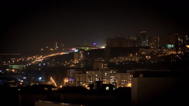 Ufa cidade horizonte timelapse no crepúsculo — Vídeo de Stock