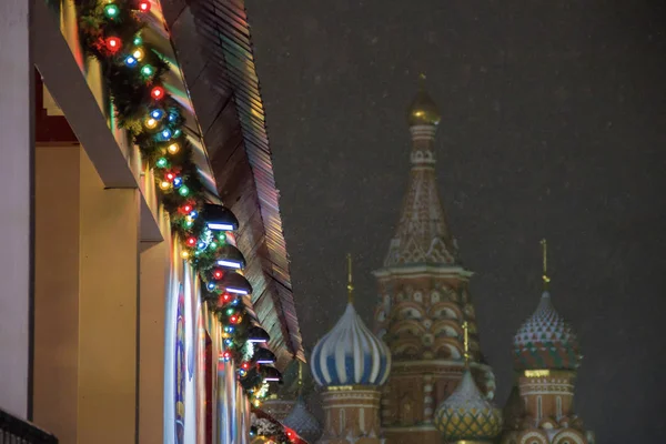 Új év a Vörös tér Kreml Moszkvában, Oroszországban — Stock Fotó