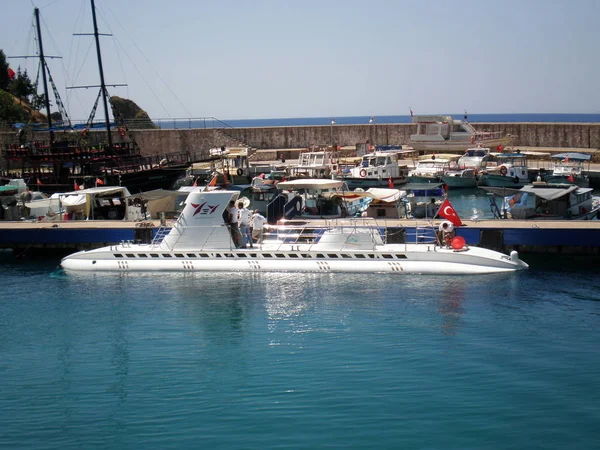 Submarino Prazer Turco Porto Antalya Turquia — Fotografia de Stock