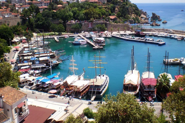 Puerto Puerto Del Casco Antiguo Kaleici Ciudad Antalya Turquía —  Fotos de Stock