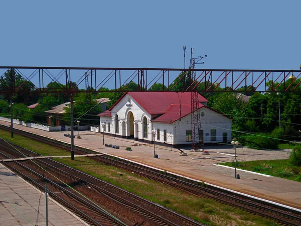 Залізнична Станція Провінційного Українського Міста Волнянська — стокове фото