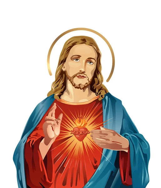 Jesus Christ sacred love peace faith holy spirit illustration