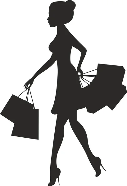 Silhouette of a woman shopping — Stock Vector © nataliashein #33882547