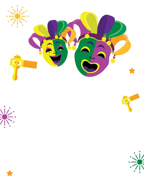green purple carnival mask happy mardi gras festival costume illustration