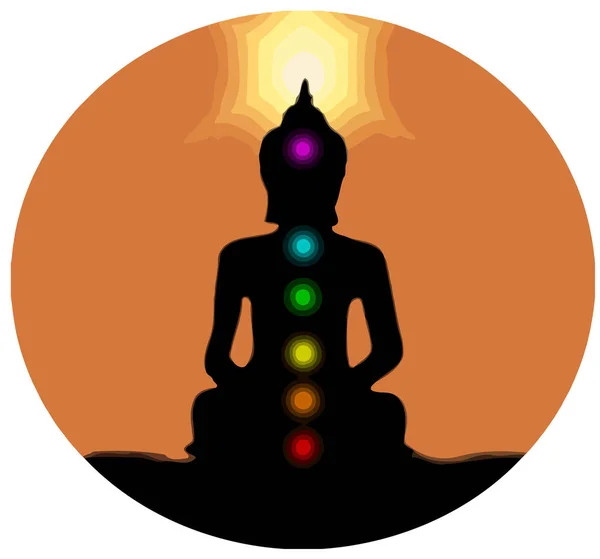 healing chakras buddha mindfulness spiritual meditation mantra illustration