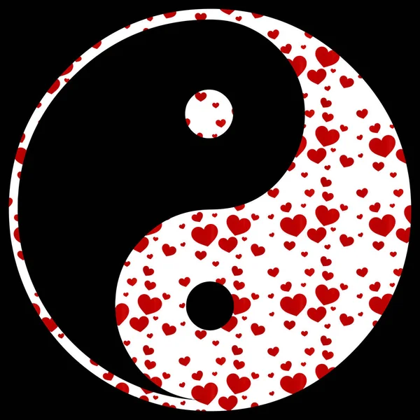 yin yang chinese illustration feng shui balance zen silhouette taoism love heart