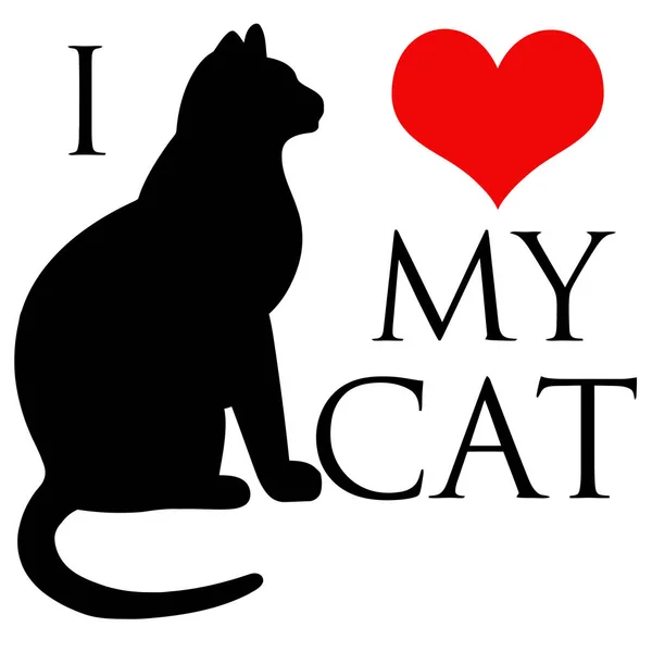 i love my cat animal pet heart illustration