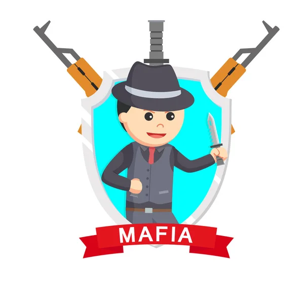 Mafia Messer Emblem Design Vektor Illustration — Stockvektor