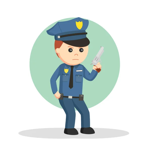 Politie Met Wapens Job Info Vector Illustratie — Stockvector