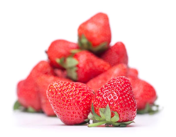 Gran Puñado Fresas Aisladas Sobre Fondo Blanco —  Fotos de Stock