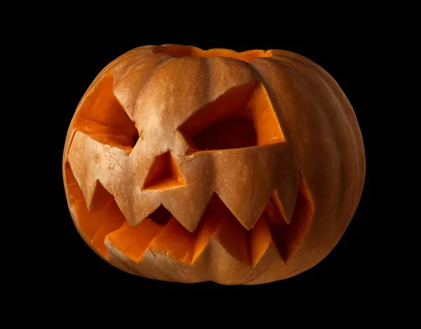 Orange Halloween Pumpkin Black Background — Stock Photo, Image