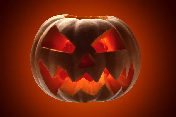 Terrible Orange Halloween Pumpkin Background — Stock Photo, Image