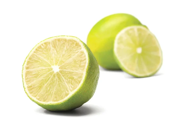 Half Lime White Background Background Cut Lime — Stock Photo, Image