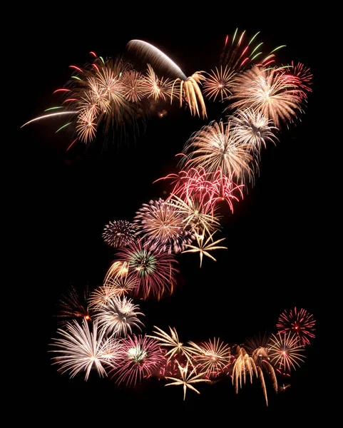 Alphabet Letters Salute Fireworks — Stock Photo, Image