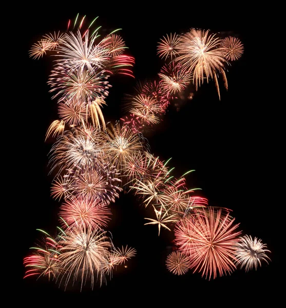 Alphabet Letters Salute Fireworks — Stock Photo, Image