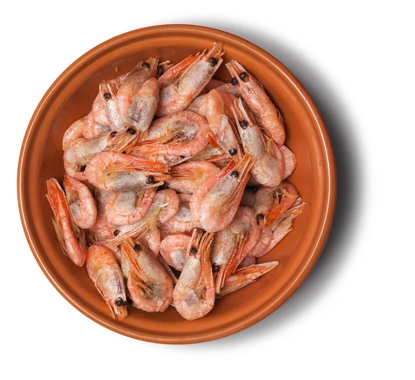 Shrimp Bowl Isolated White Background — Stock Photo, Image