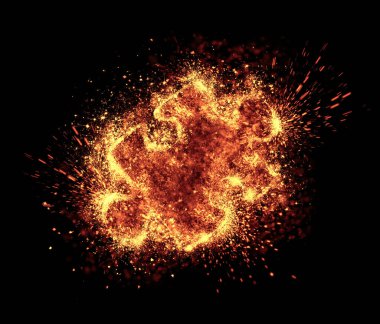 yapboz sembolü kıvılcımı siyah arkaplanda izole edildi