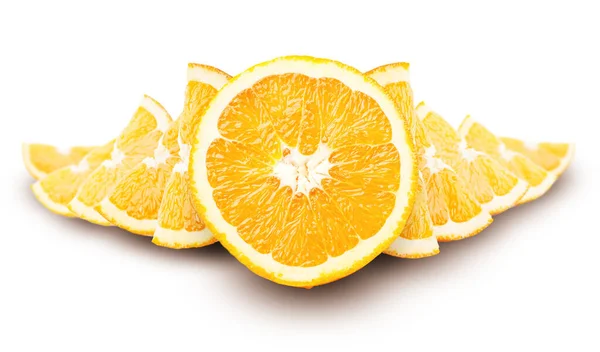 Orange Segments Isolated White Background — Stock Photo, Image