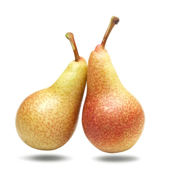 两只好吃的梨子被白色的背景隔开了 — 图库照片