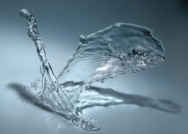 Respingo Água Azul Fundo — Fotografia de Stock