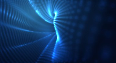 Sanal alanda parlayan mavi vektör veri akışı