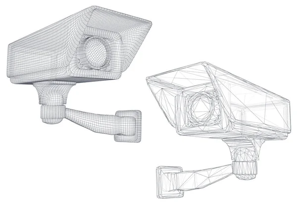 Verzameling Vectorbeelden Cctv Camera Voor Gebouw Straatbeveiliging — Stockvector