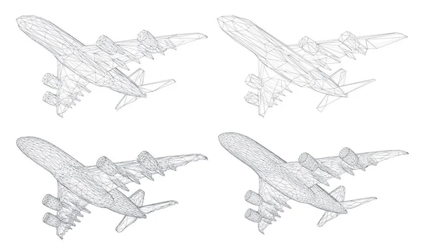 Vektor Set Pesawat Dari Segmen Segitiga Elemen Desain Untuk Bisnis - Stok Vektor