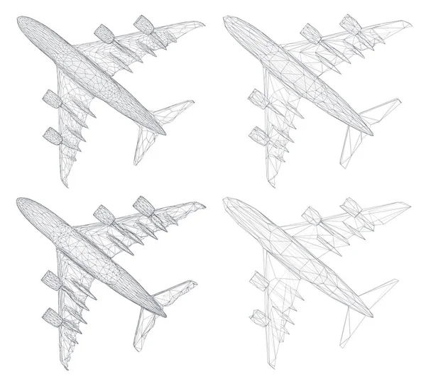Üçgen Segmentlerden Gelen Uçak Vektör Kümesi Turizm Için Tasarım Unsuru — Stok Vektör